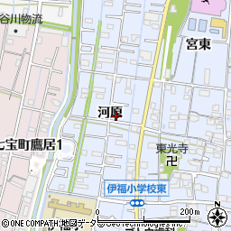 愛知県あま市七宝町伊福河原周辺の地図