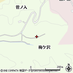 愛知県豊田市菅生町梅ケ沢周辺の地図
