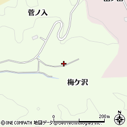 愛知県豊田市菅生町（梅ケ沢）周辺の地図