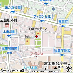 静岡県富士市本市場町周辺の地図