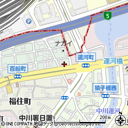 愛知県名古屋市中川区百船町4周辺の地図