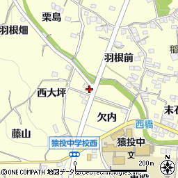 愛知県豊田市加納町西大坪52周辺の地図