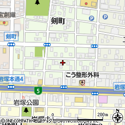 愛知県名古屋市中村区剣町262周辺の地図