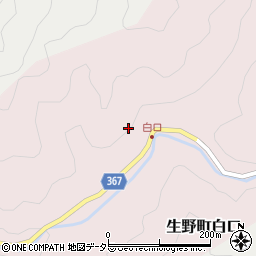兵庫県朝来市生野町白口周辺の地図