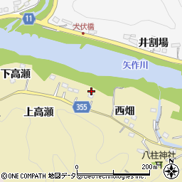 愛知県豊田市国附町西畑周辺の地図