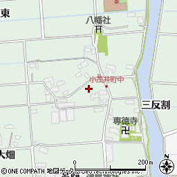 愛知県愛西市小茂井町中周辺の地図