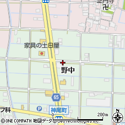 愛知県津島市神尾町野中周辺の地図