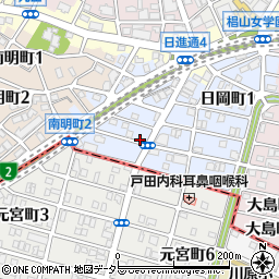 名鉄協商日岡町駐車場周辺の地図