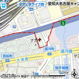 愛知県名古屋市中村区運河町周辺の地図
