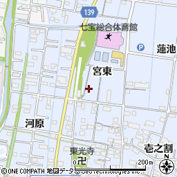 愛知県あま市七宝町伊福宮東37周辺の地図