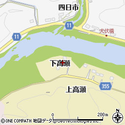 愛知県豊田市国附町下高瀬周辺の地図