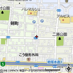 愛知県名古屋市中村区剣町190周辺の地図