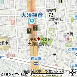 セブンイレブン名古屋大須観音店周辺の地図