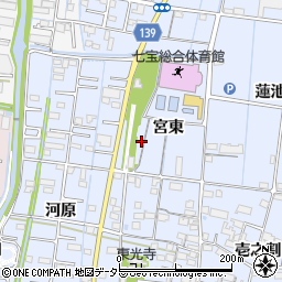 愛知県あま市七宝町伊福宮東周辺の地図