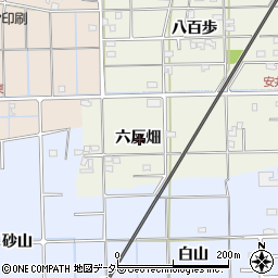 愛知県愛西市日置町六反畑周辺の地図