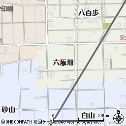 愛知県愛西市日置町（六反畑）周辺の地図
