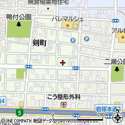 愛知県名古屋市中村区剣町185周辺の地図
