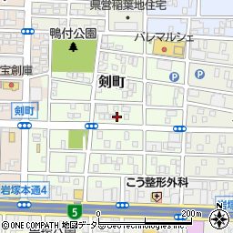 愛知県名古屋市中村区剣町178周辺の地図