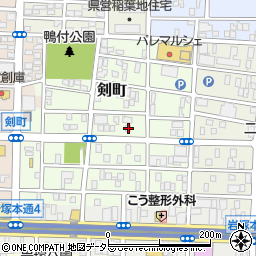 愛知県名古屋市中村区剣町180周辺の地図