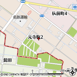愛知県津島市元寺町周辺の地図