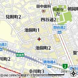 愛知県名古屋市千種区池園町周辺の地図