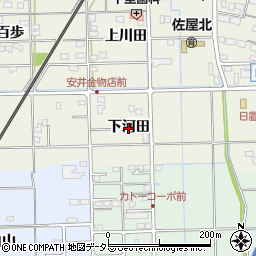 愛知県愛西市日置町（下河田）周辺の地図