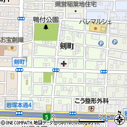 〒453-0842 愛知県名古屋市中村区剣町の地図