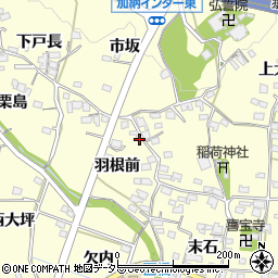 愛知県豊田市加納町羽根前周辺の地図