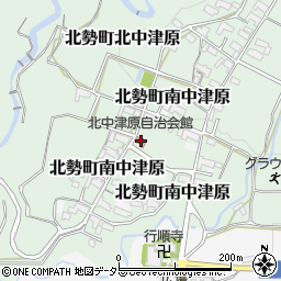 北中津原自治会館周辺の地図