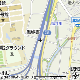 愛知県日進市北新町黒砂雲周辺の地図