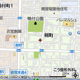愛知県名古屋市中村区剣町108周辺の地図