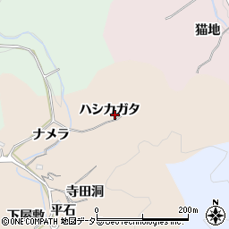 愛知県豊田市東中山町ハシカガタ周辺の地図