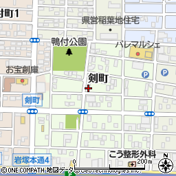 愛知県名古屋市中村区剣町110周辺の地図