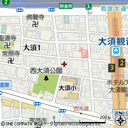 愛知県名古屋市中区大須1丁目周辺の地図