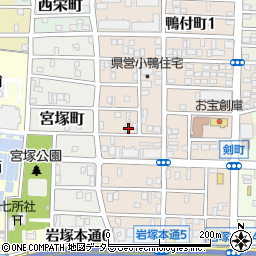 愛知県名古屋市中村区小鴨町76周辺の地図