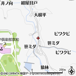 愛知県豊田市中立町東笹ミダ周辺の地図