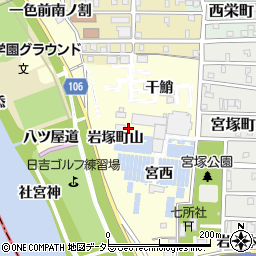 愛知県名古屋市中村区岩塚町山周辺の地図
