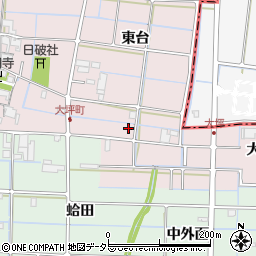 愛知県津島市大坪町東台105周辺の地図