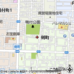 愛知県名古屋市中村区剣町77周辺の地図