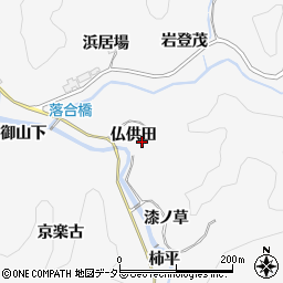 愛知県豊田市中立町仏供田周辺の地図