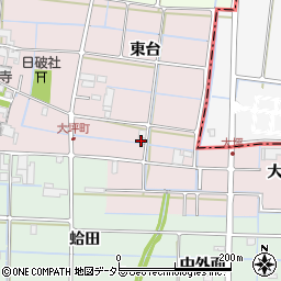 愛知県津島市大坪町東台96周辺の地図