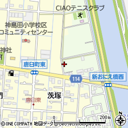 愛知県津島市中一色町下山周辺の地図