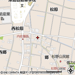 愛知県愛西市内佐屋町郷43周辺の地図