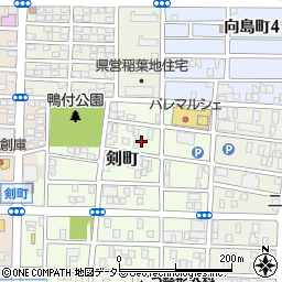 愛知県名古屋市中村区剣町45周辺の地図