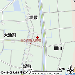 愛知県愛西市雀ケ森町（大縄場）周辺の地図