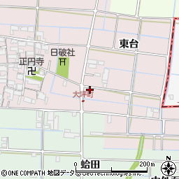 愛知県津島市大坪町東台90周辺の地図