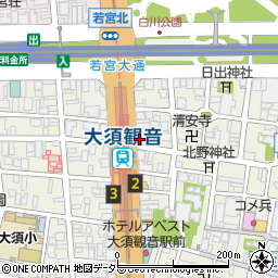 地下鉄　鶴舞線大須観音駅周辺の地図