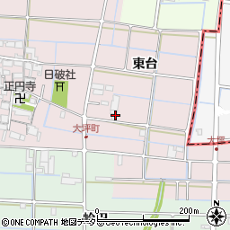 愛知県津島市大坪町東台周辺の地図