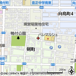 愛知県名古屋市中村区剣町21周辺の地図