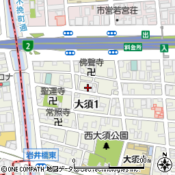 愛知県名古屋市中区大須1丁目13周辺の地図